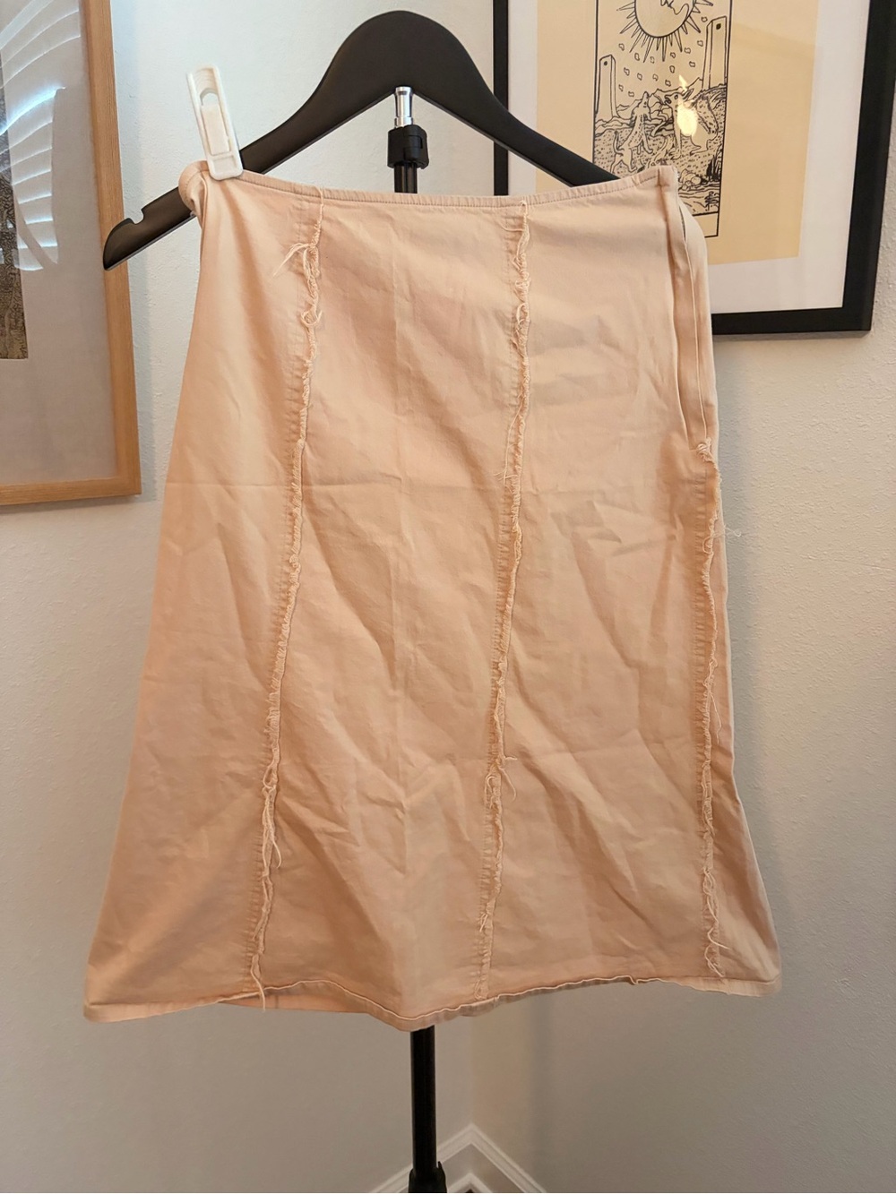 Y2K Distressed Women's Tan A-Line Skirt